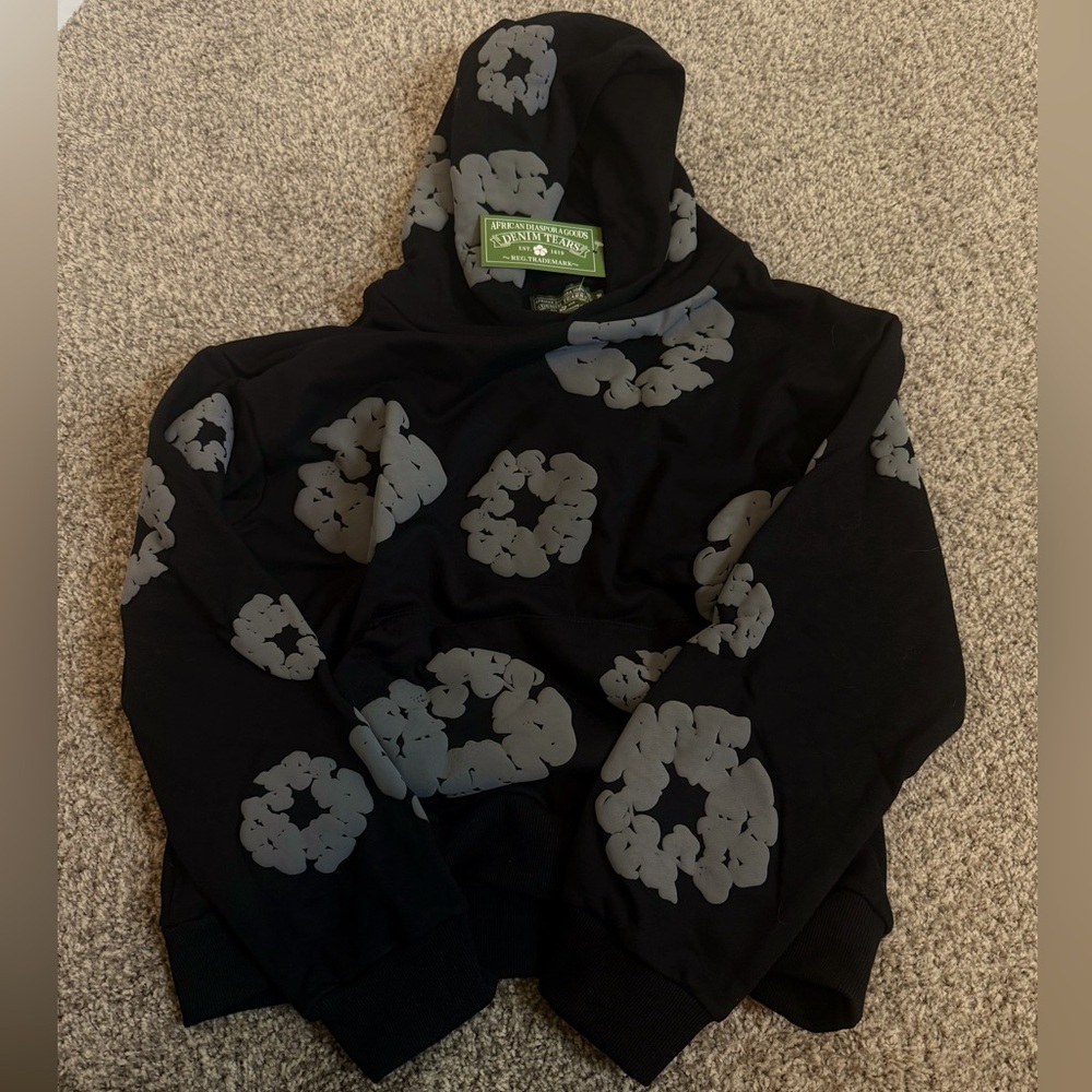 Black and Gray Patterned Hoodie